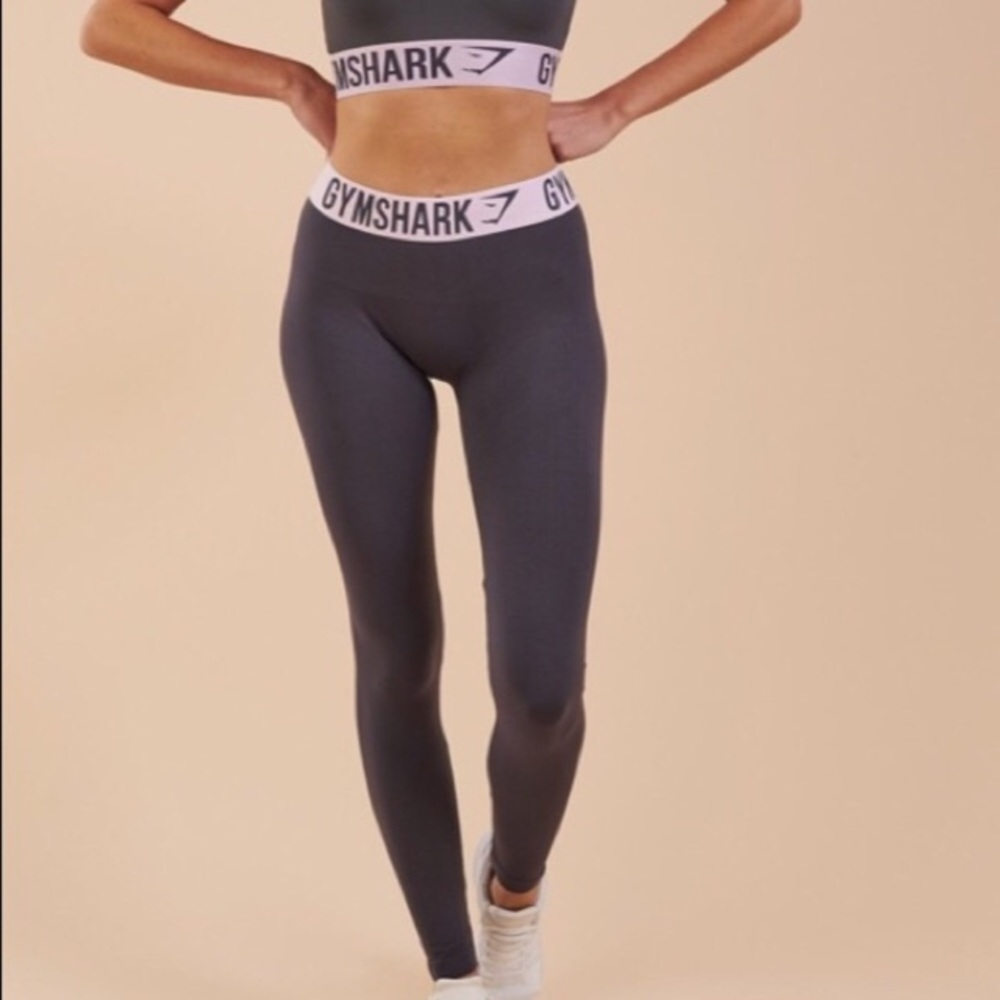 Gymshark charcoal/pink full length fit legging